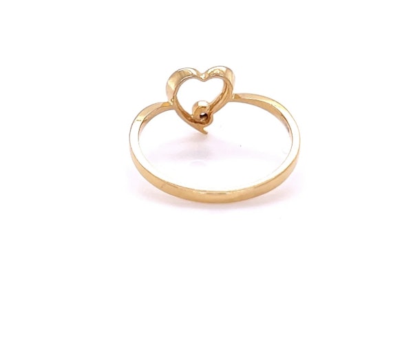 9k gold Heart shape gold diamond ring - image 4