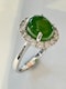 2.13ct Natural Jadeite & 0.40ct Diamond Ring - image 6