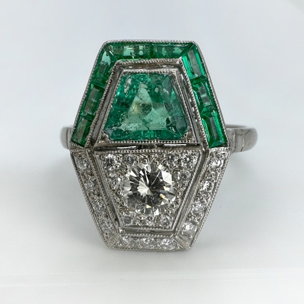 Emerald & Diamond Cluster Ring - Saddingtons Jewellery Stand 375 - image 1