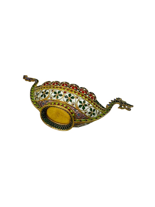 Silver gilt pique-a-jour and guilloché enamel, Norway, early 20th century. - image 5