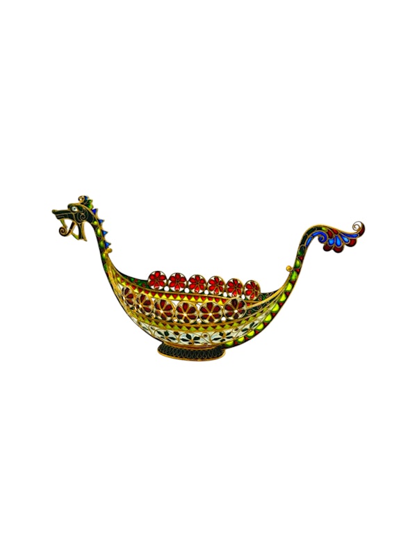 Silver gilt pique-a-jour and guilloché enamel, Norway, early 20th century. - image 2
