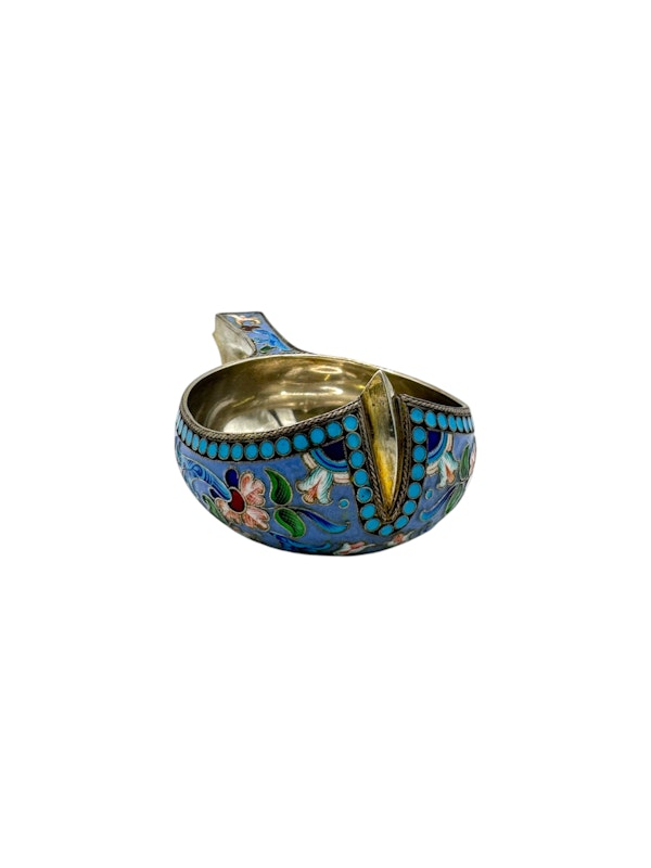 Russian silver gilt cloisonné and shaded enamel, Moscow, 1890s by Vasily Agafonov. - image 2