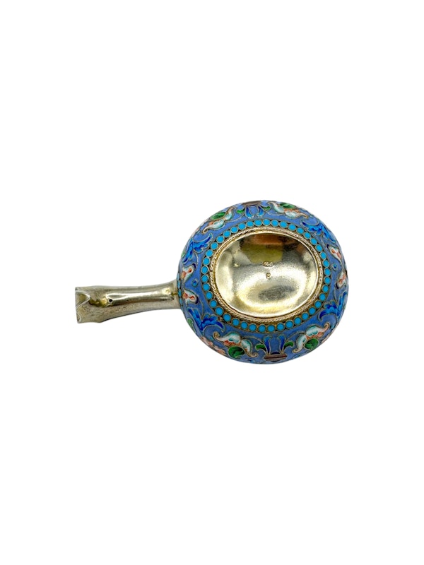 Russian silver gilt cloisonné and shaded enamel, Moscow, 1890s by Vasily Agafonov. - image 5