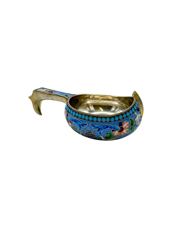 Russian silver gilt cloisonné and shaded enamel, Moscow, 1890s by Vasily Agafonov. - image 3