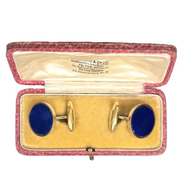 Lapis & 18ct Gold Cufflinks | Carlo Weingrill | Italian c.1950s - image 2