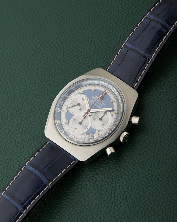 Zenith A788 El Primero Blue Dial Vintage Steel Chronograph - image 6