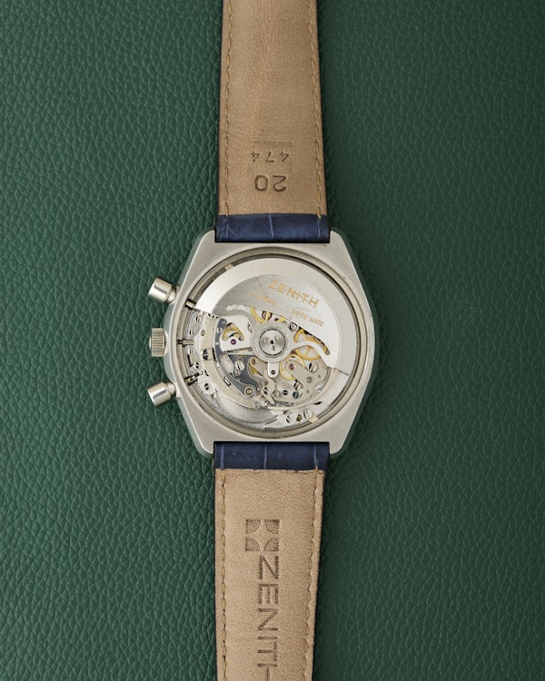Zenith A788 El Primero Blue Dial Vintage Steel Chronograph - image 11