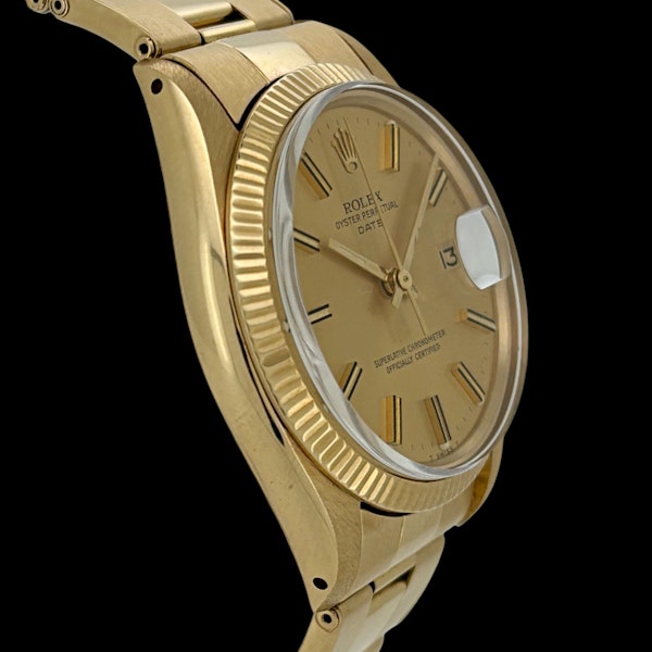 ROLEX OYSTER PERPETUAL DATE 1503 18KT FULL GOLD OYSTER with BOX AND PAPERS - image 3