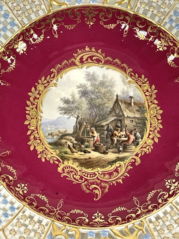 Reticulated Meissen cabinet plate - image 2