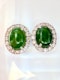 3.66ct Natural Jadeite & 0.81ct Diamond Earrings - image 3