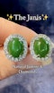 3.66ct Natural Jadeite & 0.81ct Diamond Earrings - image 2