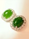 3.66ct Natural Jadeite & 0.81ct Diamond Earrings - image 9