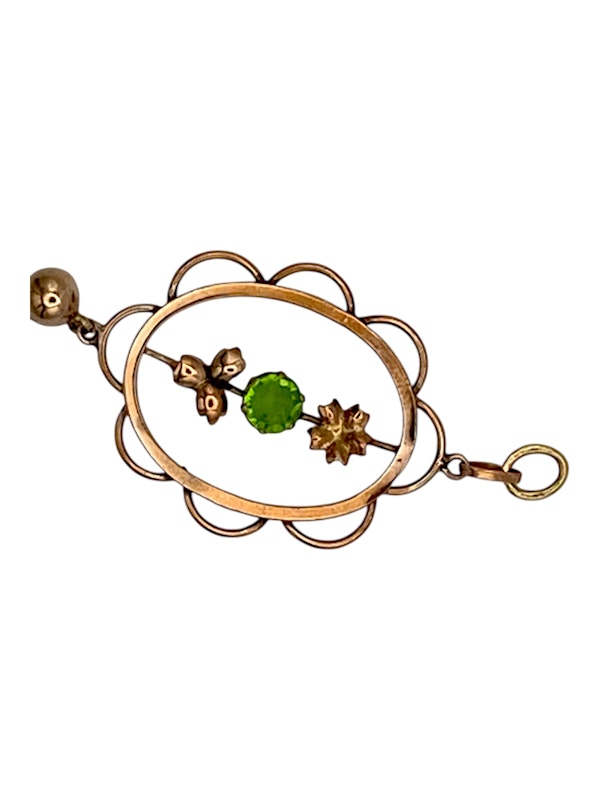 Art Nouveau gold and paste pendant - image 3