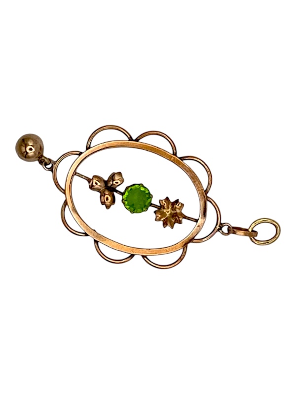 Art Nouveau gold and paste pendant - image 2