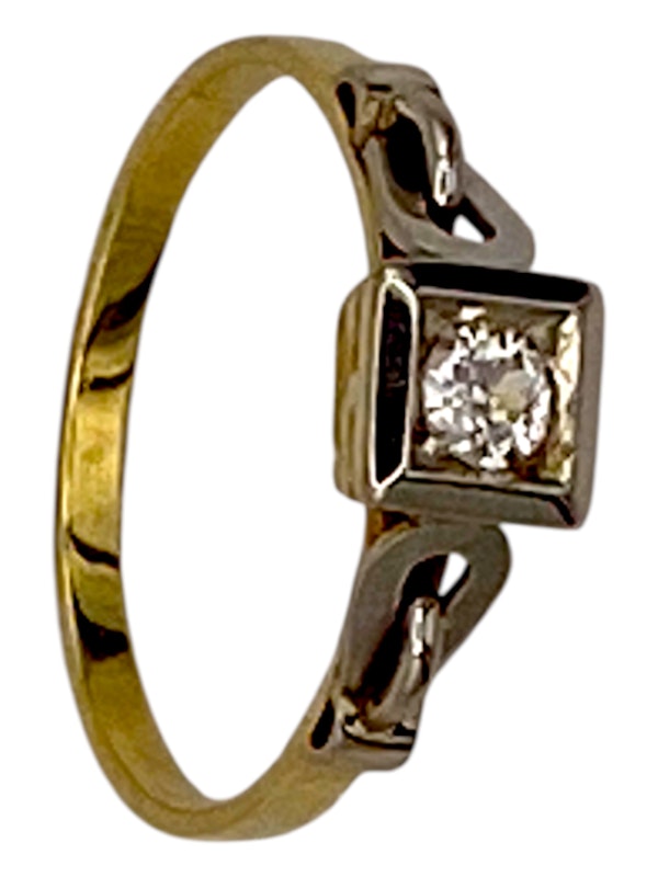 Russian solitaire diamond ring in 14 ct. gold - image 2