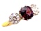 Natural red spinel and two diamonds three stone ring - image 2
