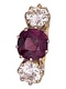 Natural red spinel and two diamonds three stone ring - image 3