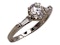 Diamond solitaire ring with diamond baguettes shoulders - image 3