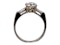Diamond solitaire ring with diamond baguettes shoulders - image 2