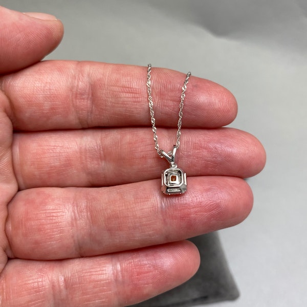 Cushion Cut Fancy Yellow Diamond Pendant in 18ct White Gold date circa 1970, SHAPIRO & Co since1979 - image 4