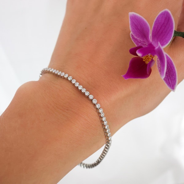 Diamond and Platinum Line Bracelet, 1.85 Carats - image 2