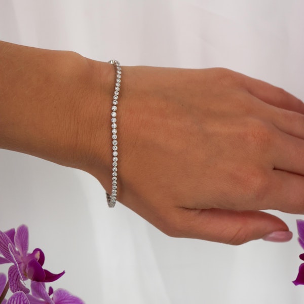 Diamond and Platinum Line Bracelet, 1.85 Carats - image 4