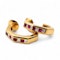 Vintage Ruby, Diamond and Gold Channel Set Earrings, 1995 - image 2