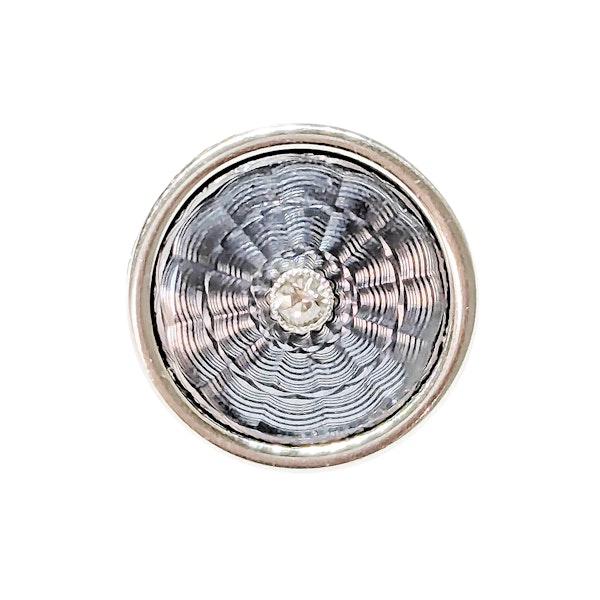 Art Deco Grey Enamel, Diamond, Platinum and Gold Cufflinks, Circa 1930 - image 3