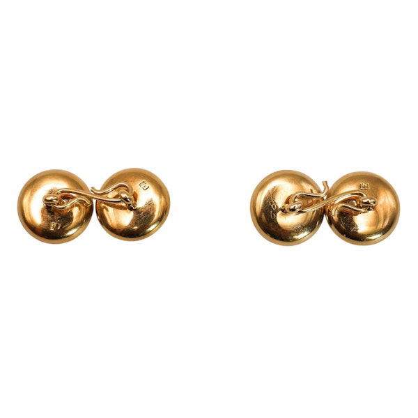 Art Deco Grey Enamel, Diamond, Platinum and Gold Cufflinks, Circa 1930 - image 5