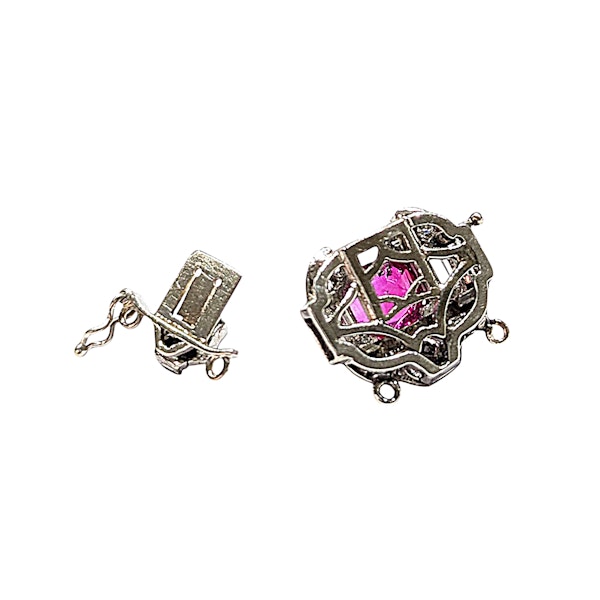 Art Deco Ruby, Diamond and Platinum Clasp, Circa 1930 - image 6