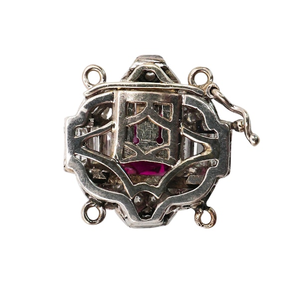 Art Deco Ruby, Diamond and Platinum Clasp, Circa 1930 - image 7