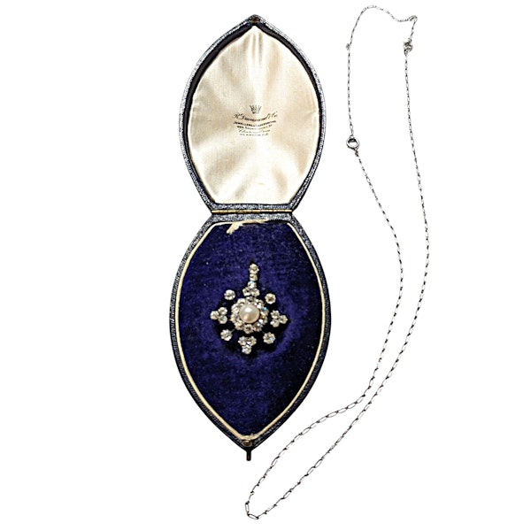 Antique Pearl, Diamond and Silver Upon Gold Brooch-Cum-Pendant, Circa 1890 - image 5