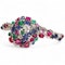 Vintage Tutti Frutti Diamond, Sapphire, Ruby, Emerald and Platinum Cocktail Watch - image 6