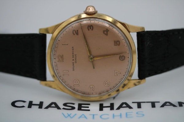 Baume and Mercier Vintage 18ct Gold Pink Dial Fully Serviced Upon Sale - image 16
