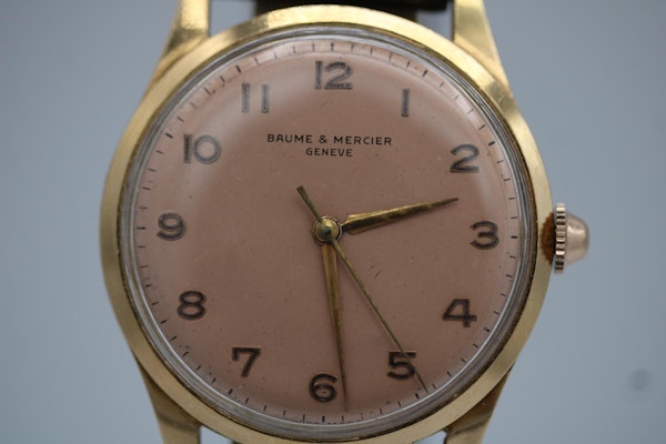Baume and Mercier Vintage 18ct Gold Pink Dial Fully Serviced Upon Sale - image 5