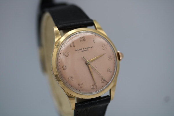 Baume and Mercier Vintage 18ct Gold Pink Dial Fully Serviced Upon Sale - image 10
