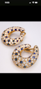 Lovely Cartier Style Diamond Sapphire 18ct gold Earrings, Deco&Vintage,stand 324 - image 5