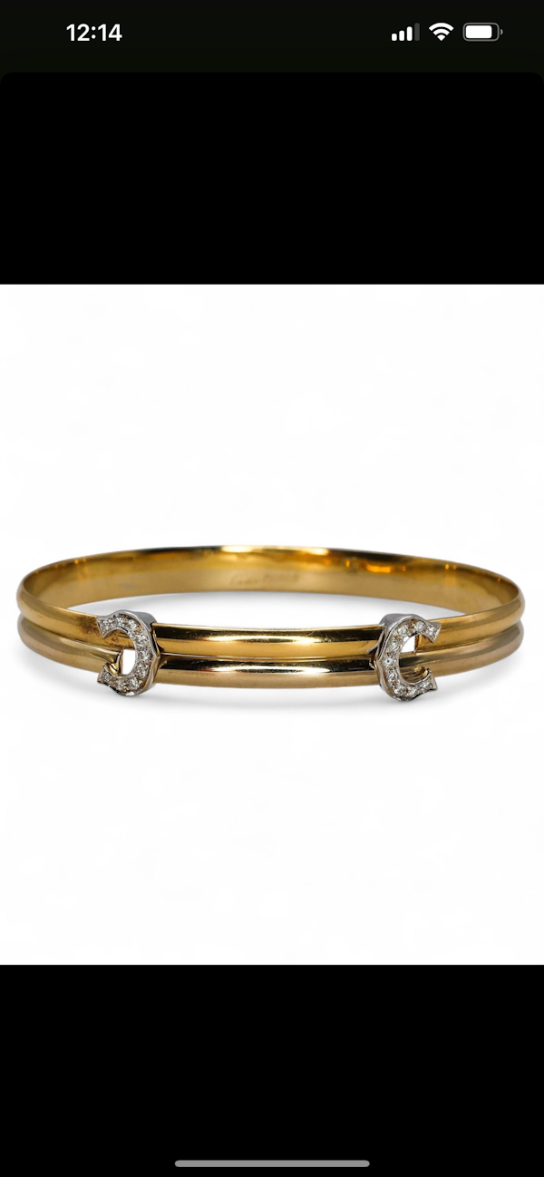 Cartier Diamond Two Tone Gold Bracelet at Deco&Vintage Ltd - image 2