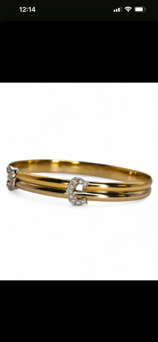 Cartier Diamond Two Tone Gold Bracelet at Deco&Vintage Ltd - image 3