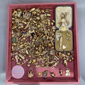 Gold Charms in 9k Gold date Vintage , Lilly's Attic since 2001