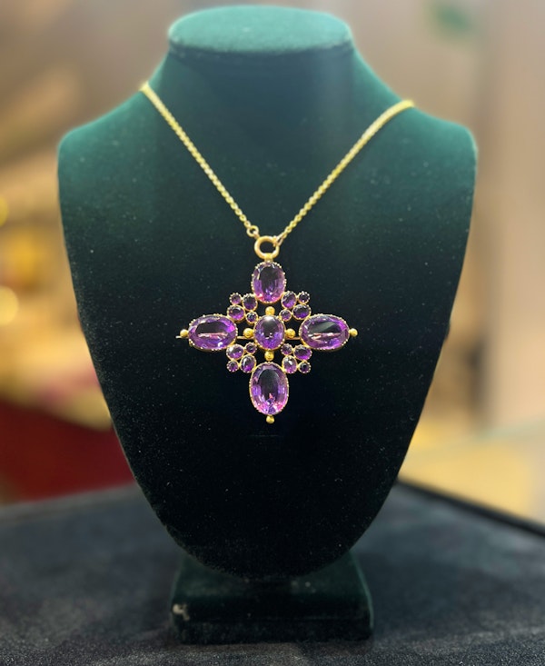 Russian Amethyst Cross Pendant - image 4
