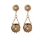 Antique 18ct Gold, Enamel & Pearl, Night & Day Drop Earrings | Italian 1880s - image 1