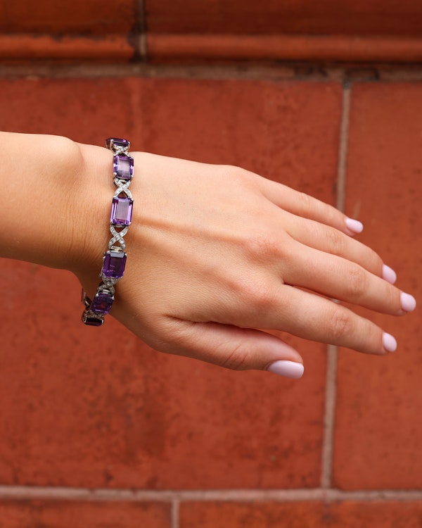 Amethyst and diamond bracelet - image 1