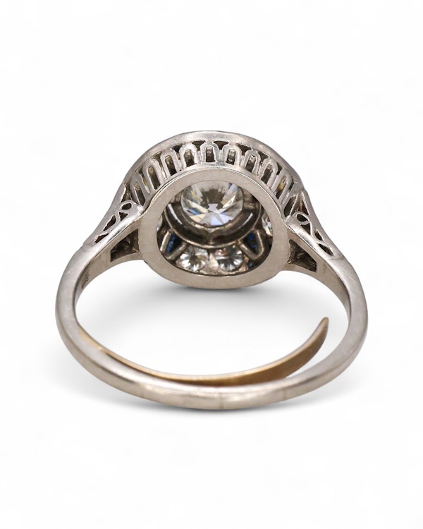 French sapphire diamond target ring - image 2