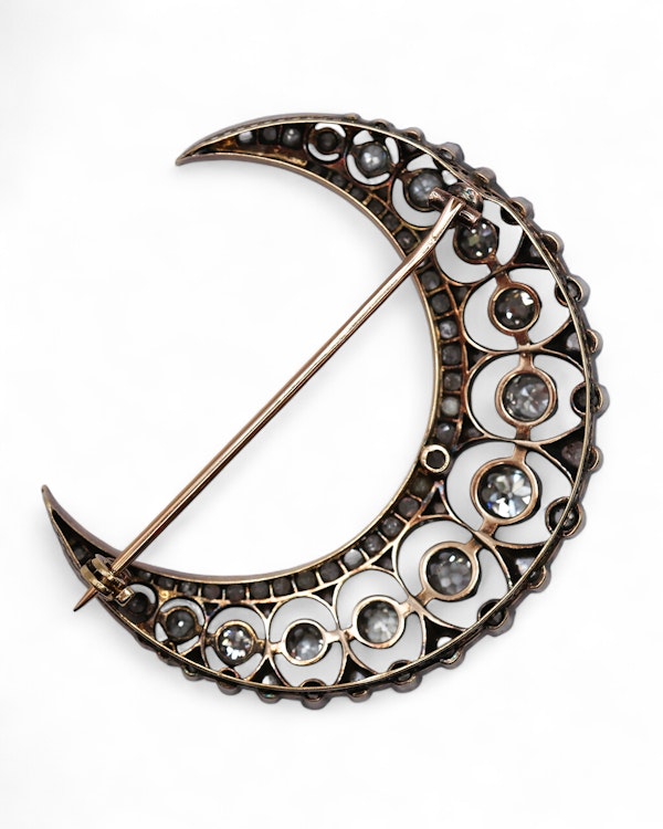 Large French diamond crescent - image 2