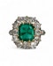 Beautiful 2.09ct Colombian Emerald Diamond French Ring at Deco&Vintage Ltd - image 2