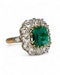 Beautiful 2.09ct Colombian Emerald Diamond French Ring at Deco&Vintage Ltd - image 3