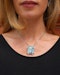 French platinum aquamarine and diamond necklace - image 1