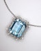 French platinum aquamarine and diamond necklace - image 2