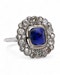 Edwardian sapphire and diamond platinum ring - image 1